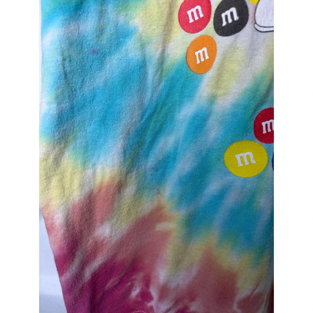 M&M's Official Licensed Tie Dye T-Shirt Mens 2XL Red Yellow Characters Candy